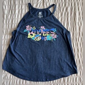 Buc-ee's Navy Floral Logo Halter Tank Top (2X)